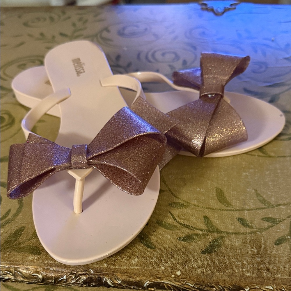 Melissa Jelly Glitter Bow Sandals